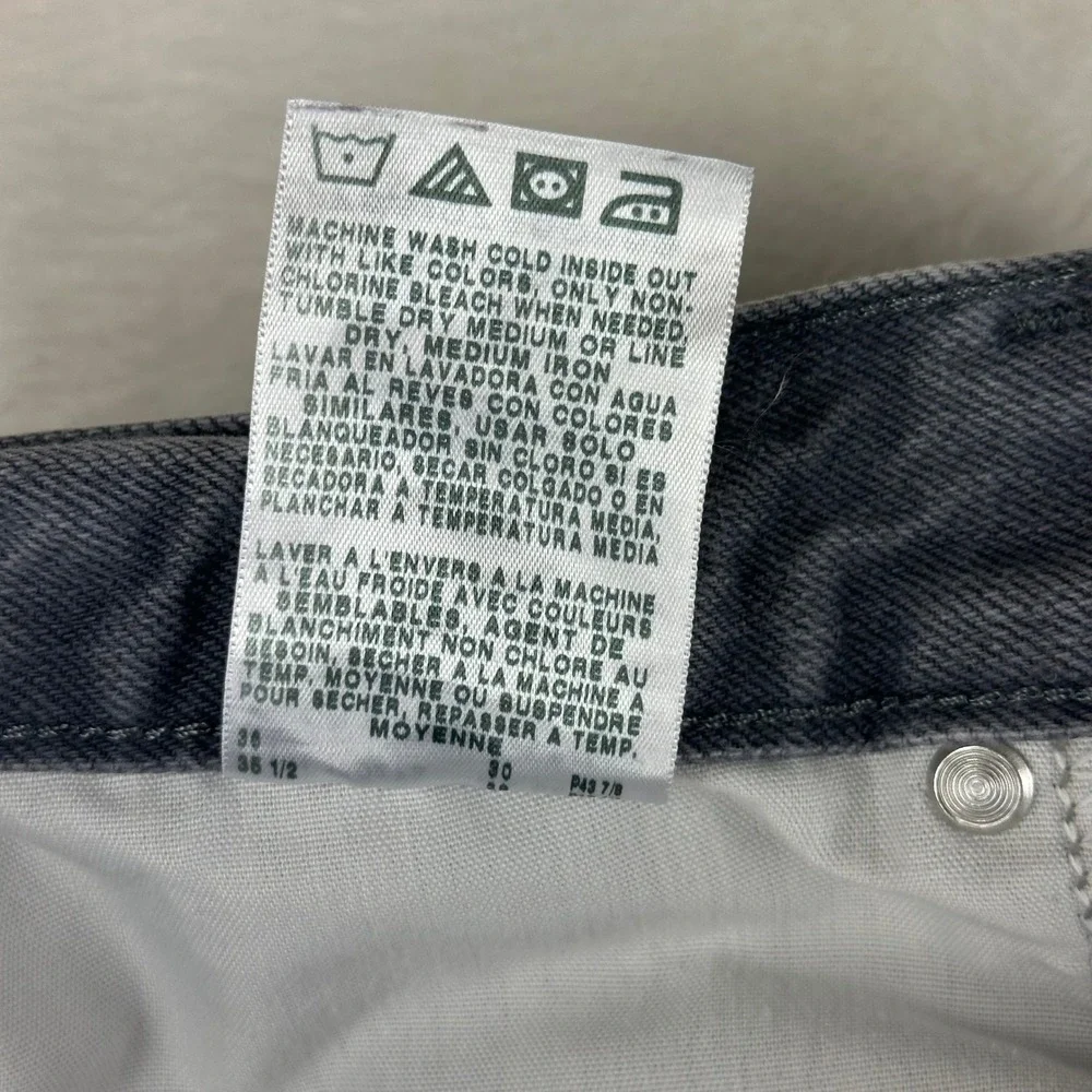 Lee Jeans Mens Regular Fit 34x29 Grey Straight Leg Denim Cotton Pants VTG Y2K‎